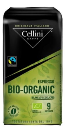 Mielona Kawa Bio 250g - 100% arabiki z Ameryki Łacińskiej. Ekologiczny certyfikat. Mocne palenie, gęsta crema. Niska kofeina.