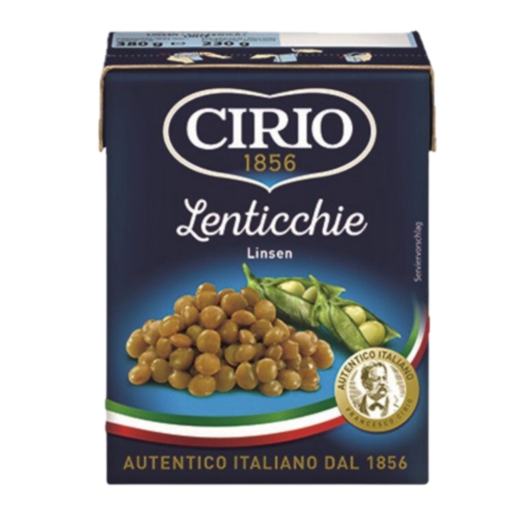 Soczewica Cirio (380g) Tetra - starannie wyselekcjonowana, bez soli i konserwantów, bogata w smak, idealna do sałatek, zup i gulaszy.