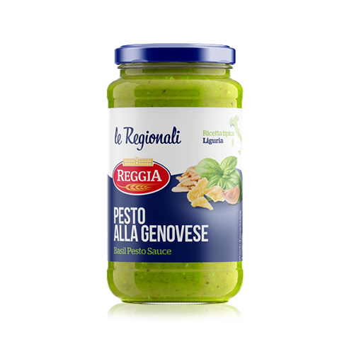 Sos Genovese Pesto Reggia (190g) - pyszny sos z bazylii, idealny do makaronu, lazanii, kanapek i dipów. Bez konserwantów