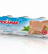 Pescamar Tuńczyk Żółtopłetwy w Sosie Naturalnym (3x80g) - bogaty w białko i kwasy omega-3, naturalny smak, 3 puszki x 80g.