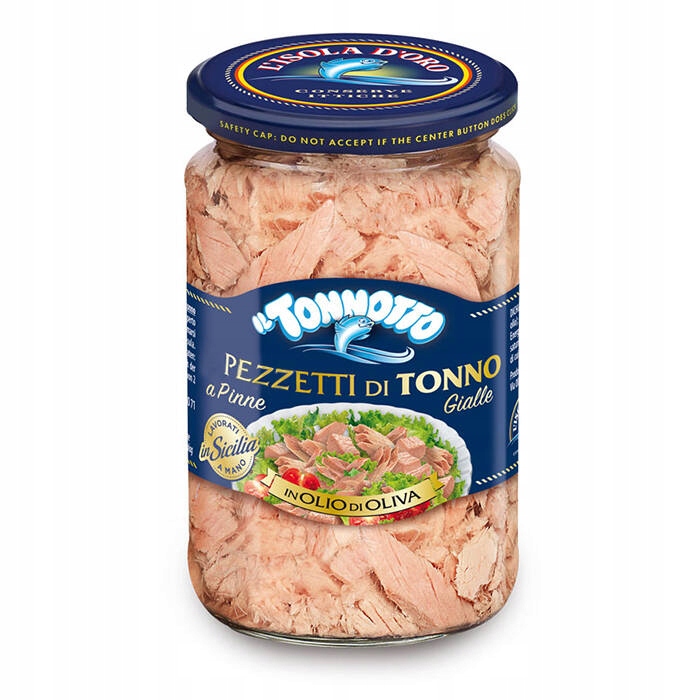 Tuńczyk Tonno Isola Doro Filetti (300g) - bogaty w Omega-3, witaminy B i minerały. Idealny do sałatek, kanapek i makaronu.