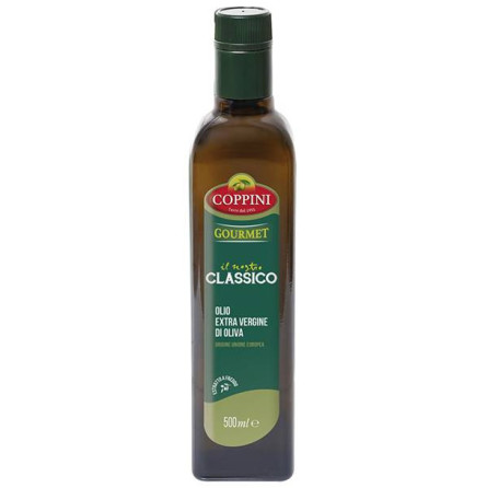 Oliwa Classico (0,5l) - delikatna oliwa z pierwszego tłoczenia (EVO) idealna do sałatek, sosów, smażenia i pieczenia.