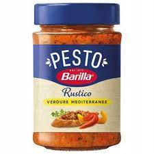 Pesto Barillo Rustico Mediterraneo (200G) - warzywne pesto z suszonymi pomidorami i papryką. Idealne do makaronu, bruschetty i grzanek.