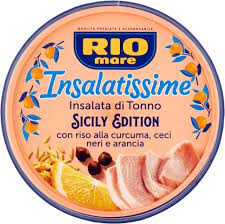 Sicily Edition Rio Mare insalatissime (220g) - sałatka z tuńczykiem, ryżem basmati i sycylijskimi przyprawami. Bogata w białko i Omega-3.
