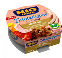 Sałatka Rio Mare Insalatissime 160g - z soczewicą i tuńczykiem to zdrowie i smak w każdym kęsie! Bogata w białko, błonnik i Omega-3.
