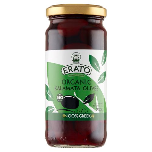 Oliwki Bio Kalamata z Pestką (230g/140g) - doskonałe połączenie intensywnego smaku oliwek z pikantną nutą papryki.