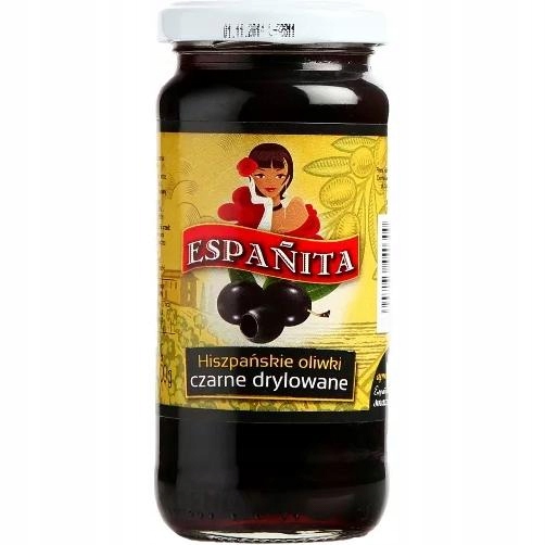 Oliwki Czarne Drylowane Espanita (230g) - soczysty dodatek do Twoich dań. Bez dodatkowego cukru. Wysoka jakość i wyjątkowy smak.