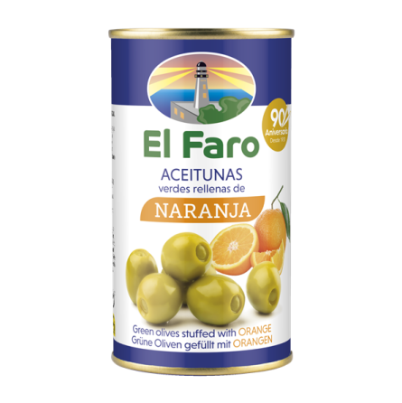 Oliwki Ziel.Pomarańcza (350g) El Faro - soczyste oliwki z nutą słodyczy. Idealne jako przekąska lub dodatek do sałatek, pizzy i desek serów.