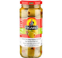 Oliwki Królewskie Zielone z Pastą Paprykową Figaro (340G) - wyjątkowe połączenie intensywnego smaku oliwek z delikatnym akcentem papryki.