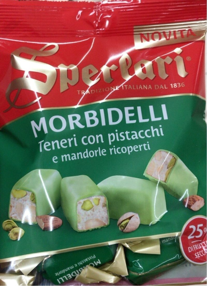 Cukierki Morbidelli Pist/mand 117g - pyszne połączenie migdałów, pistacji i czekolady pistacjowej. To idealny przysmak.